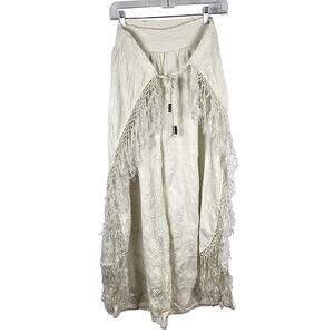 Denim & Supply Ralph Lauren Wide Leg Fringe BOHO Palazzo Pants Festival Wear M